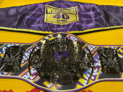Signed Wrestlemania Winged Eagle Dual Gold Plated 40th Anniversary 135/200 Belt