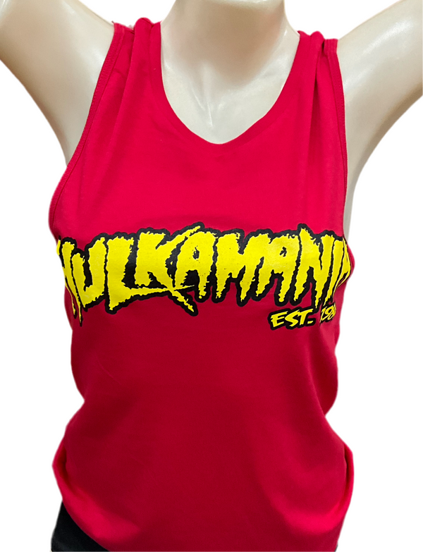 Womens Red Hulkamania Relaxed Fit Tank Top