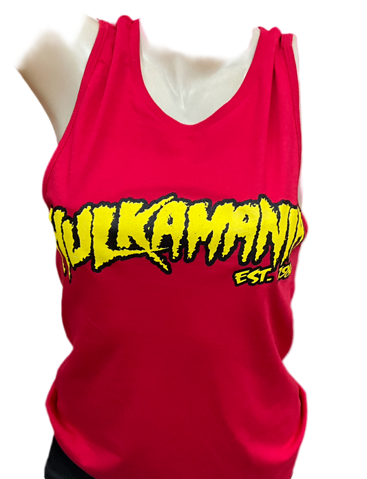 Womens Red Hulkamania Relaxed Fit Tank Top