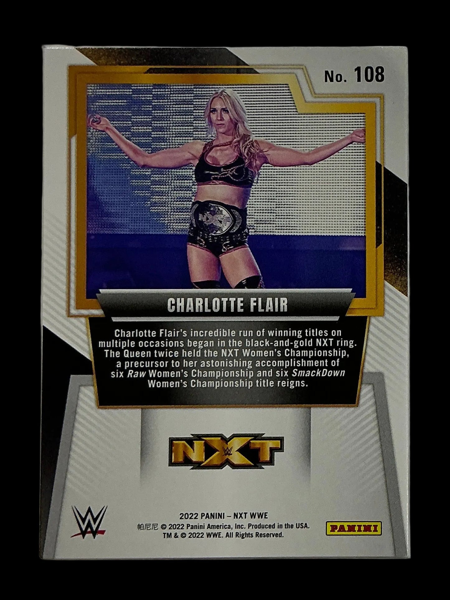 Panini NXT WWE Charlotte Flair #108 Trading Card