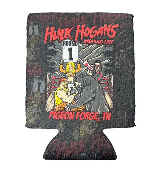 Bear Arm Wrestling Can Koozie