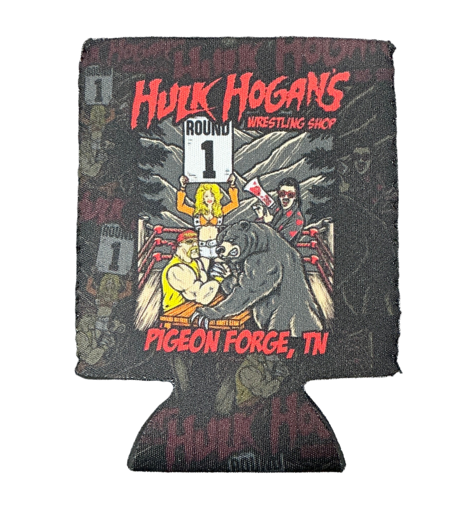 Bear Arm Wrestling Can Koozie