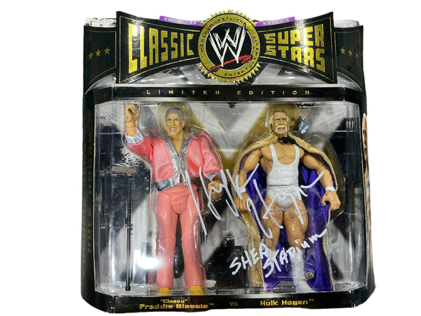 Signed WWE Classic Super Stars “Classy” Freddie Blassie Hulk Hogan Action Figure Set