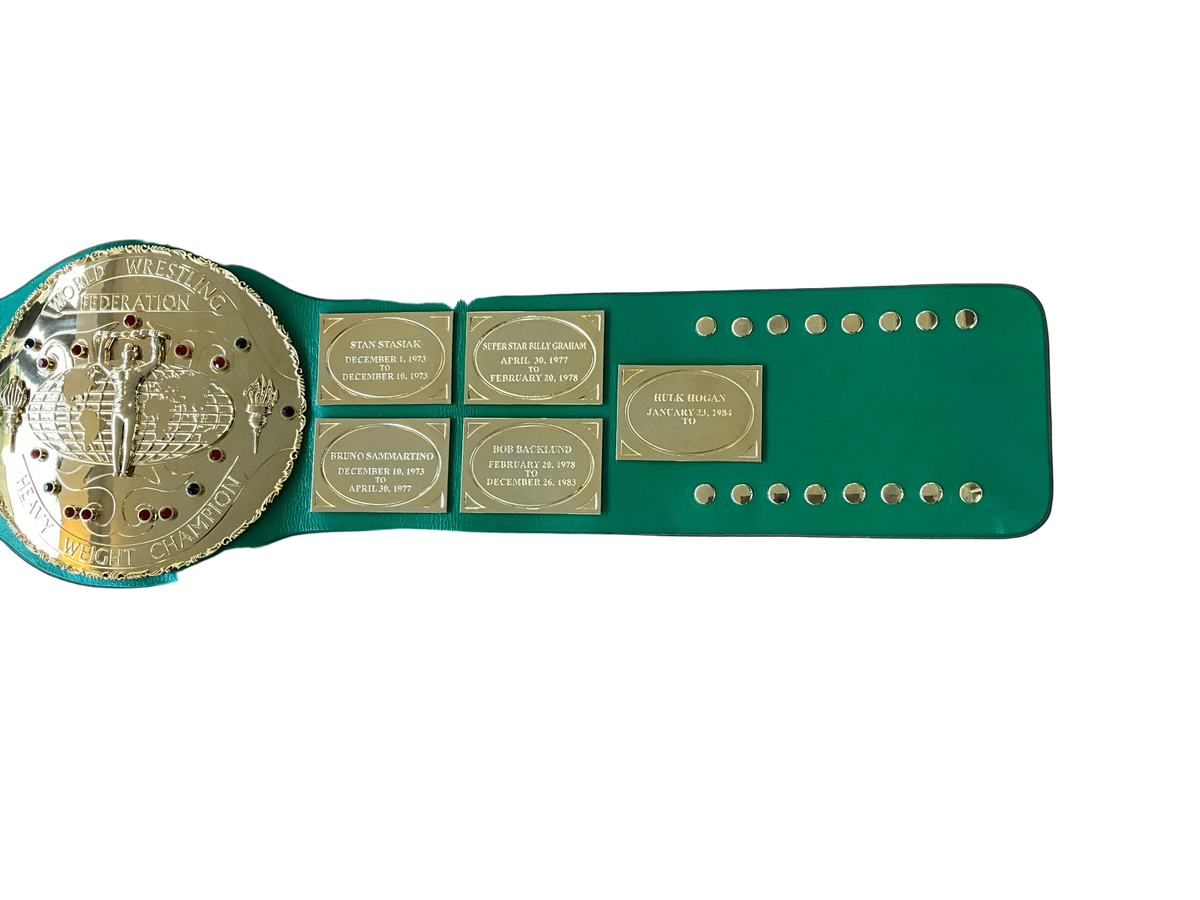 24k Gold WWF Big Green Replica Title Belt Unsigned