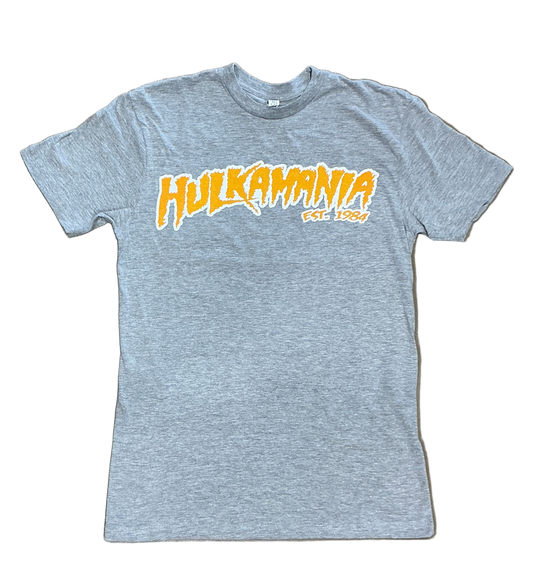 Gray Orange/White Hulkamania Adult T-Shirt