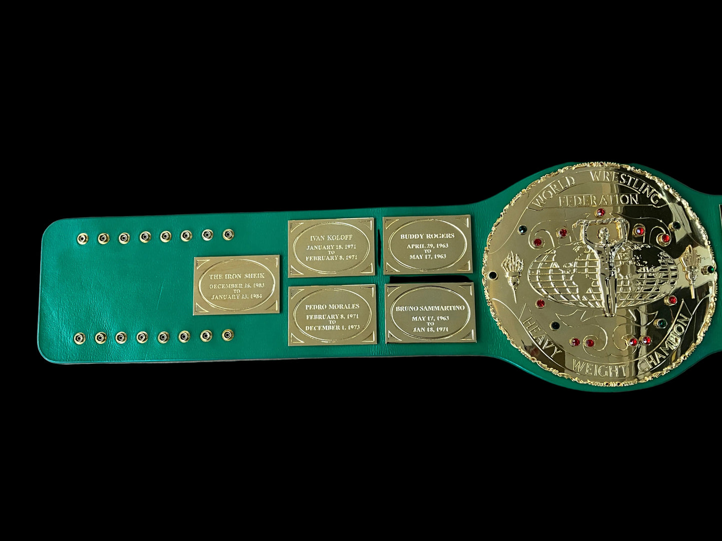 24k Multi Layer WWF Big Green Replica Title Belt Unsigned