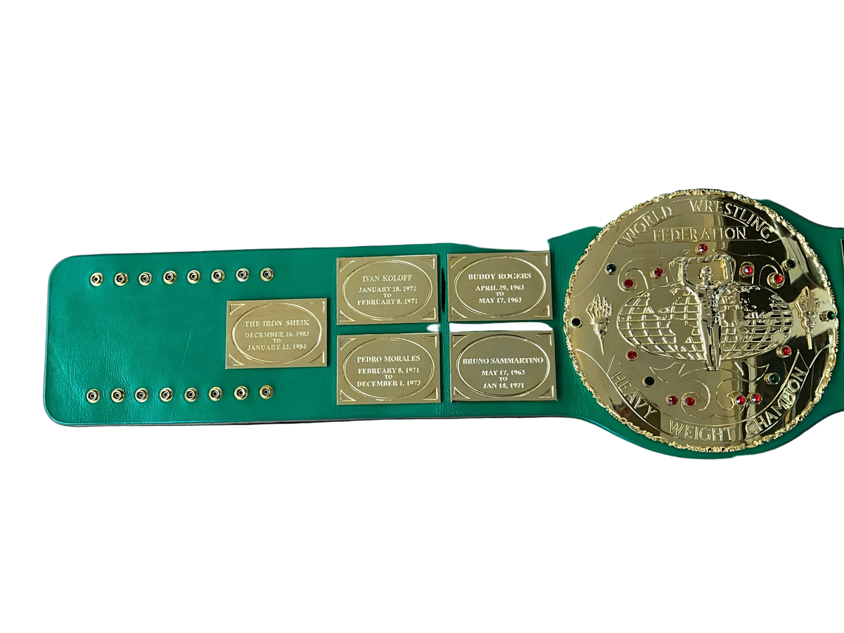 24k Gold WWF Big Green Replica Title Belt Unsigned
