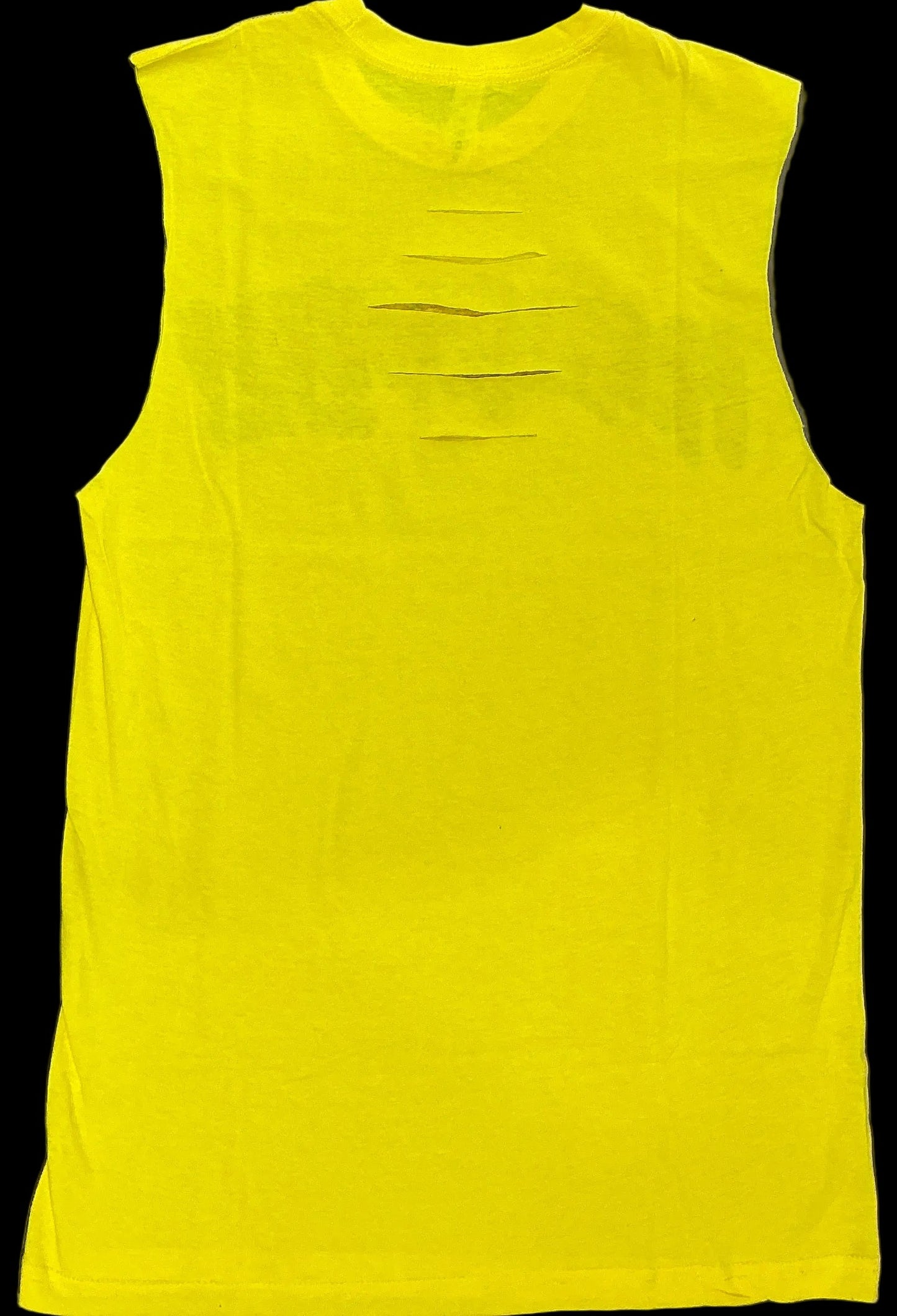 Sleeveless Yellow Hulkamania Cut Off Adult Tank Top