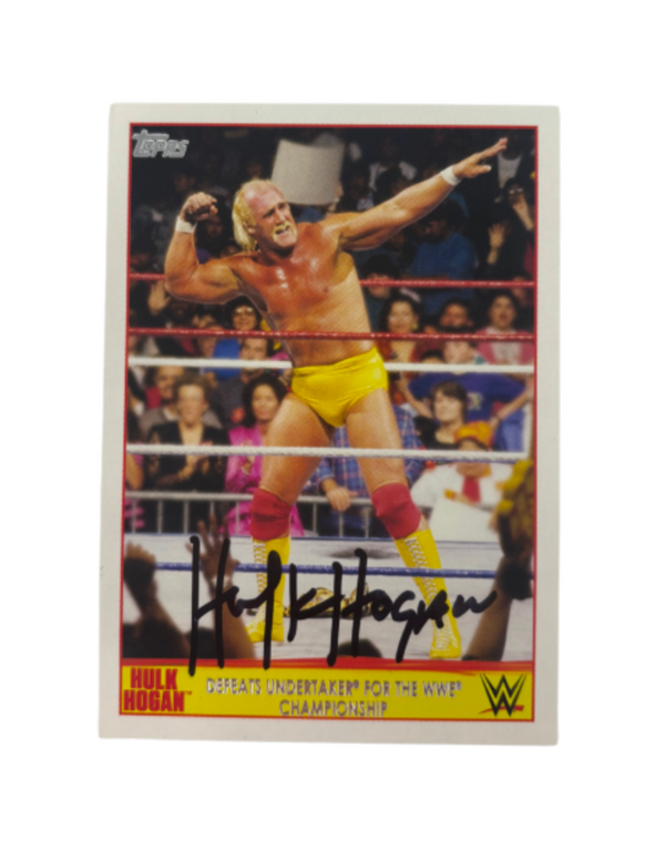 Hulk Hogan Defeats Undertaker Topps Trading Card Signed