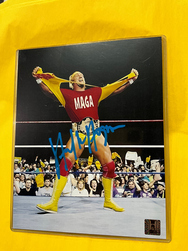 MAGA Shirt Rip in Ring Hulk Autographed 8x10 Photo
