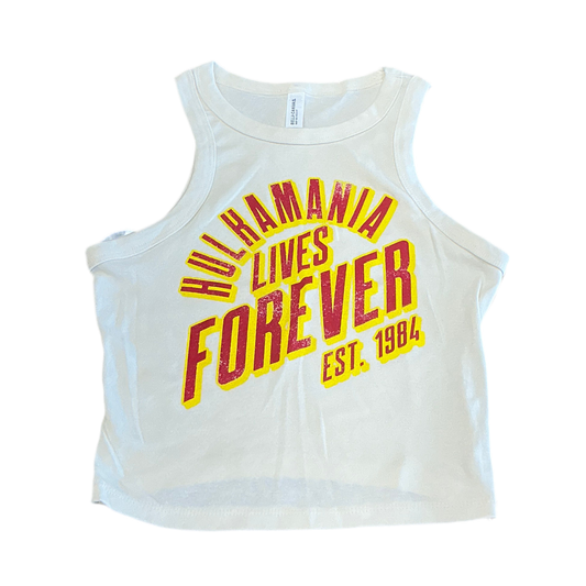 Womens Hulkamania Lives Forever Crop Tank Top