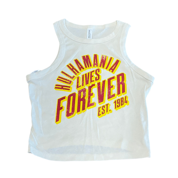 Womens Hulkamania Lives Forever Crop Tank Top