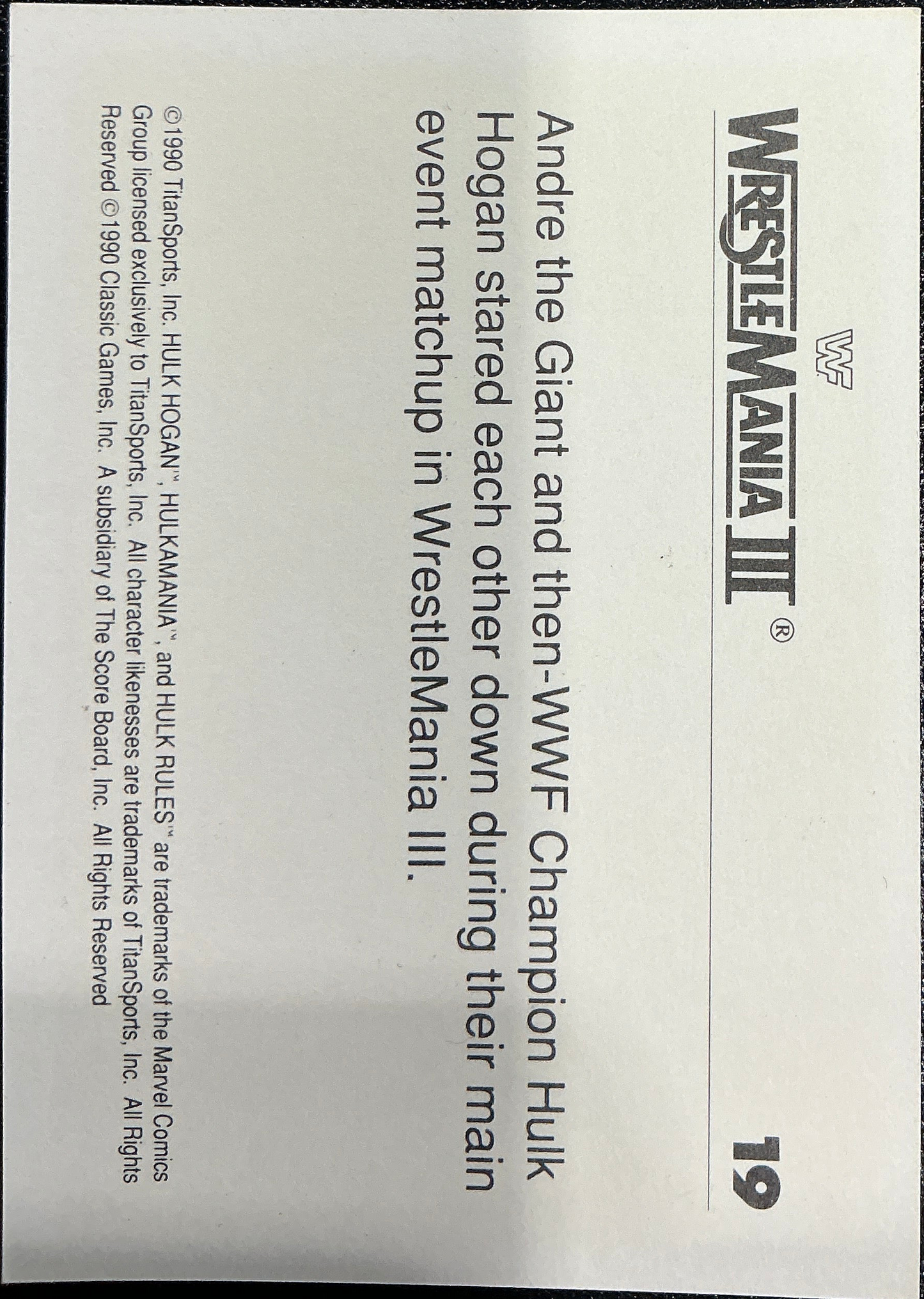 Consignment SR - Signed Classic WWF WrestleMania #19 Trading Card