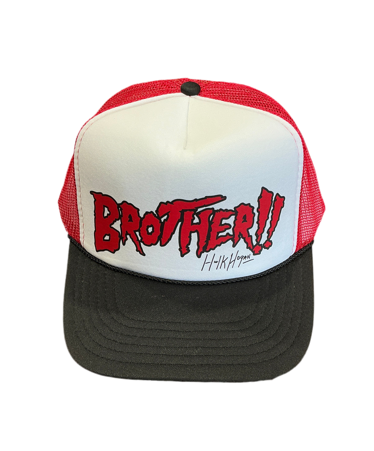 Black/White/Red Brother!! Red/Black Letters Trucker Hat