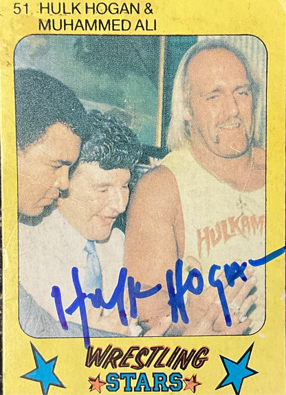 Hulk Hogan vs Muhammad Ali Wrestling Stars 51 Card Signed