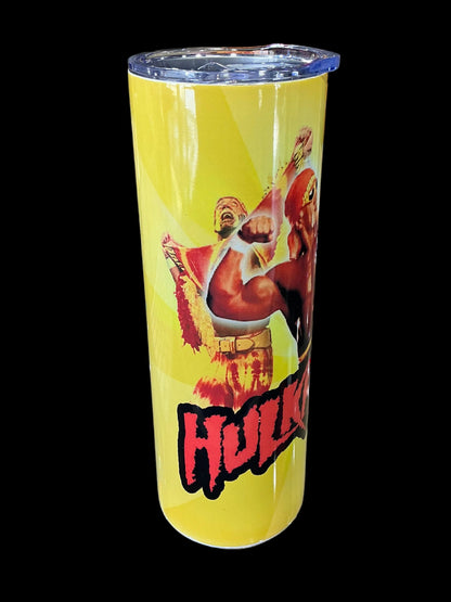 Yellow Hulkamania 20oz Skinny Aluminum Tumbler