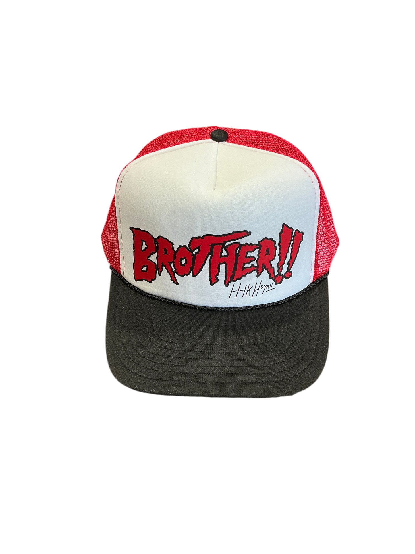 Black/White/Red Brother!! Red/Black Letters Trucker Hat