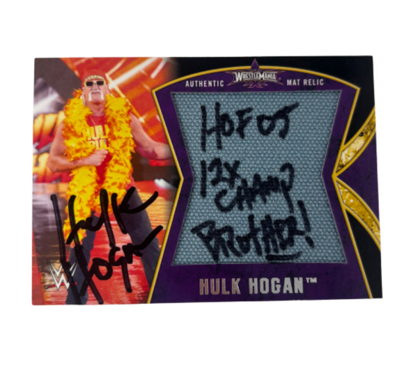 Hulk Hogan 12x Champ Ring Mat Relic Trading Card Signed