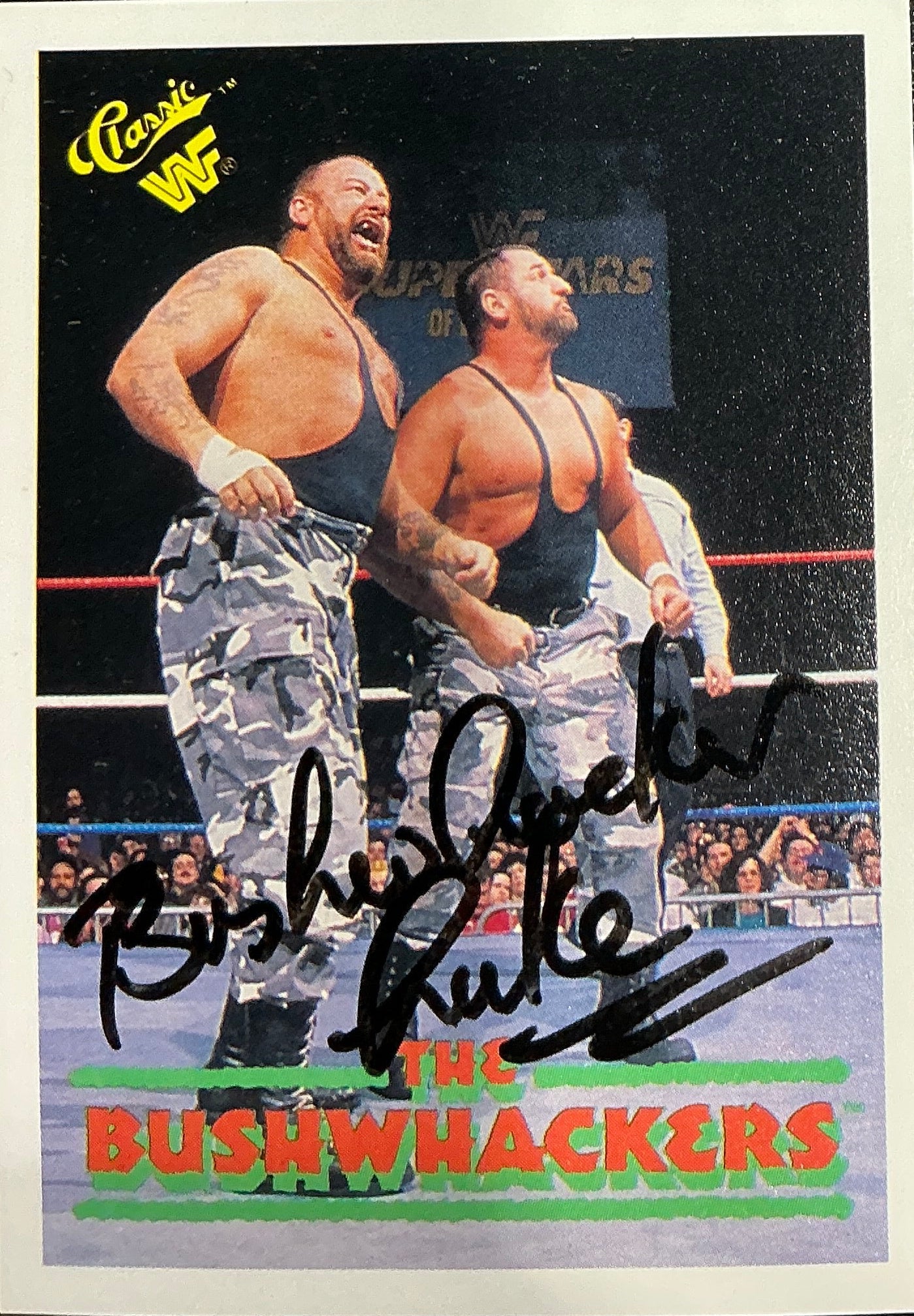 Signed Bushwhackers Classic WWF Trading Card #116