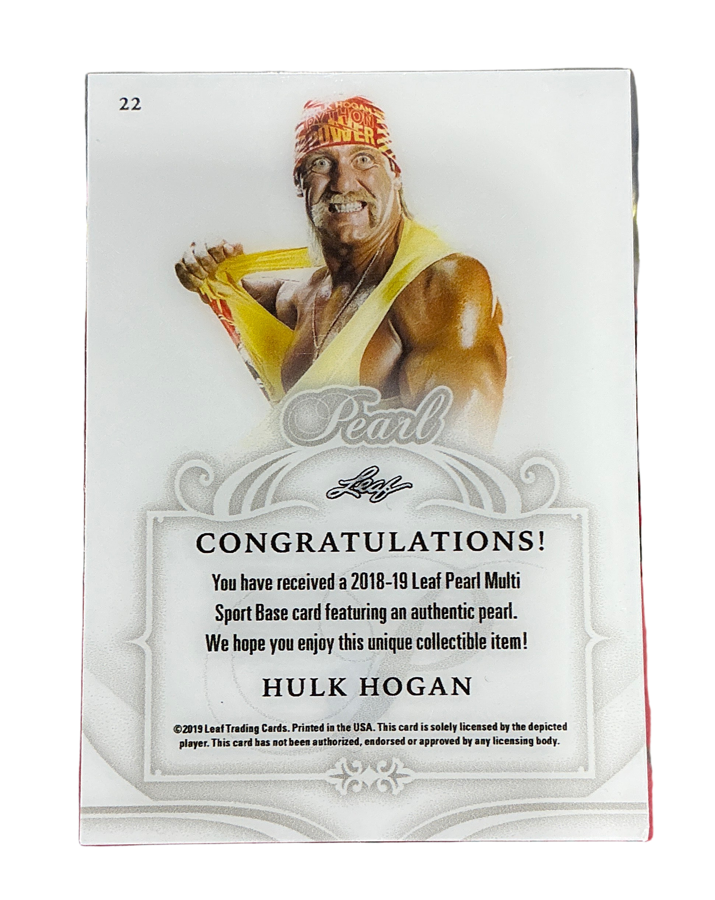 Pearl 8/8 Hulk Hogan Signed Trading Card