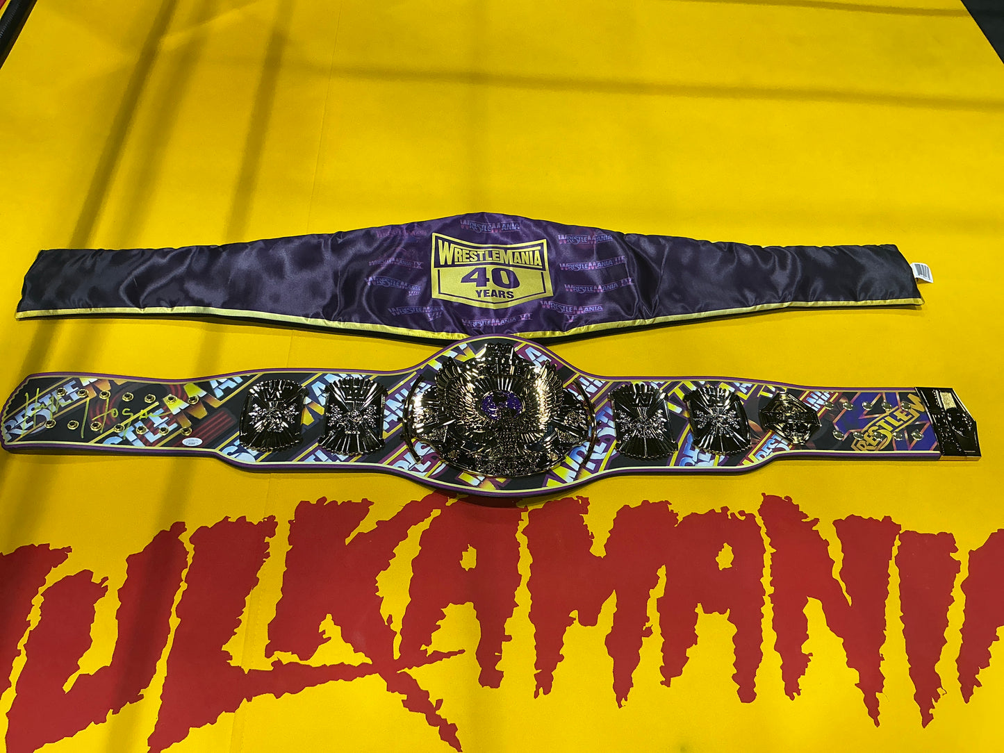 Signed Wrestlemania Winged Eagle Dual Gold Plated 40th Anniversary 135/200 Belt