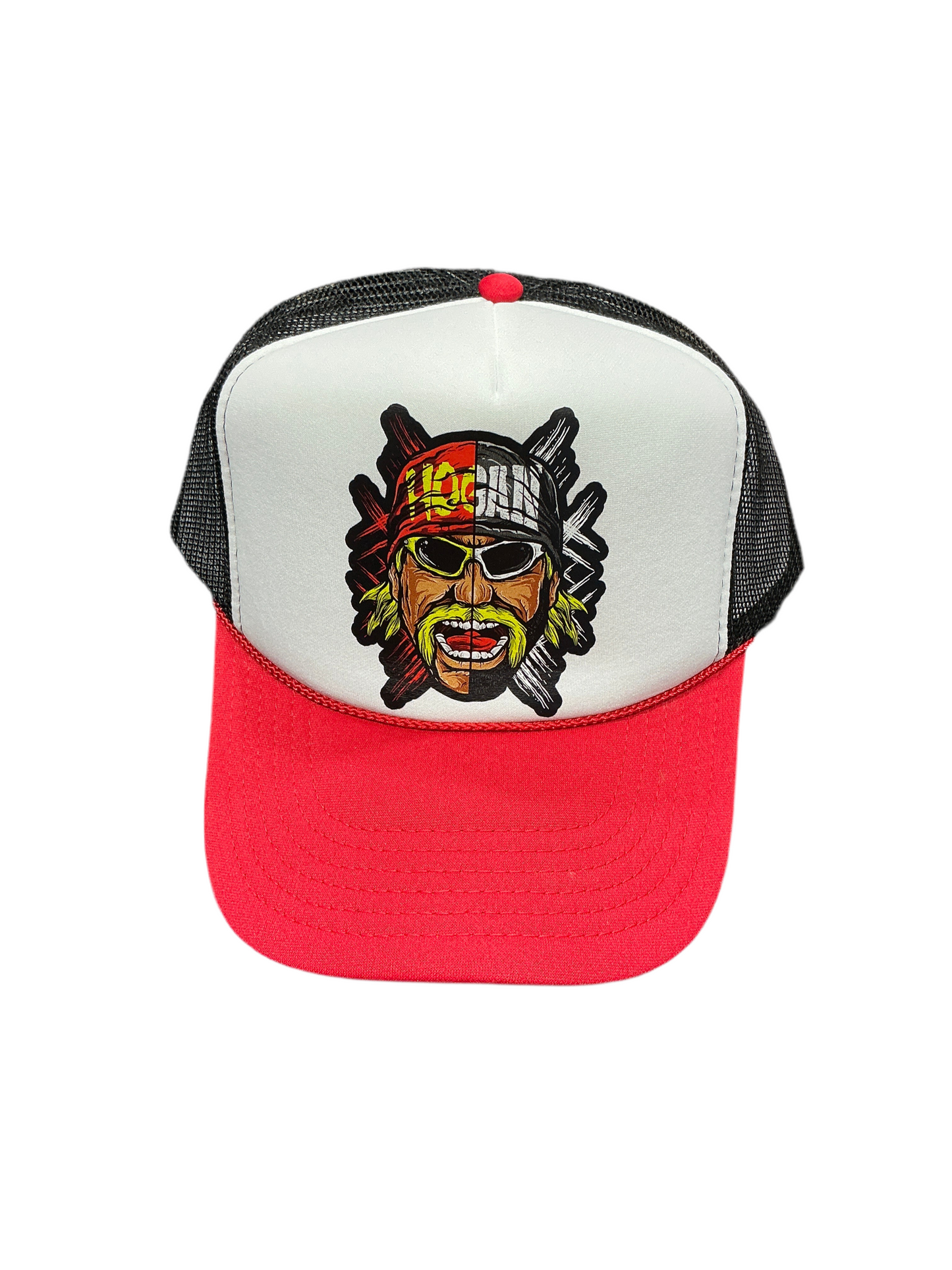 Red/White/Black Splitface Artwork Trucker Hat
