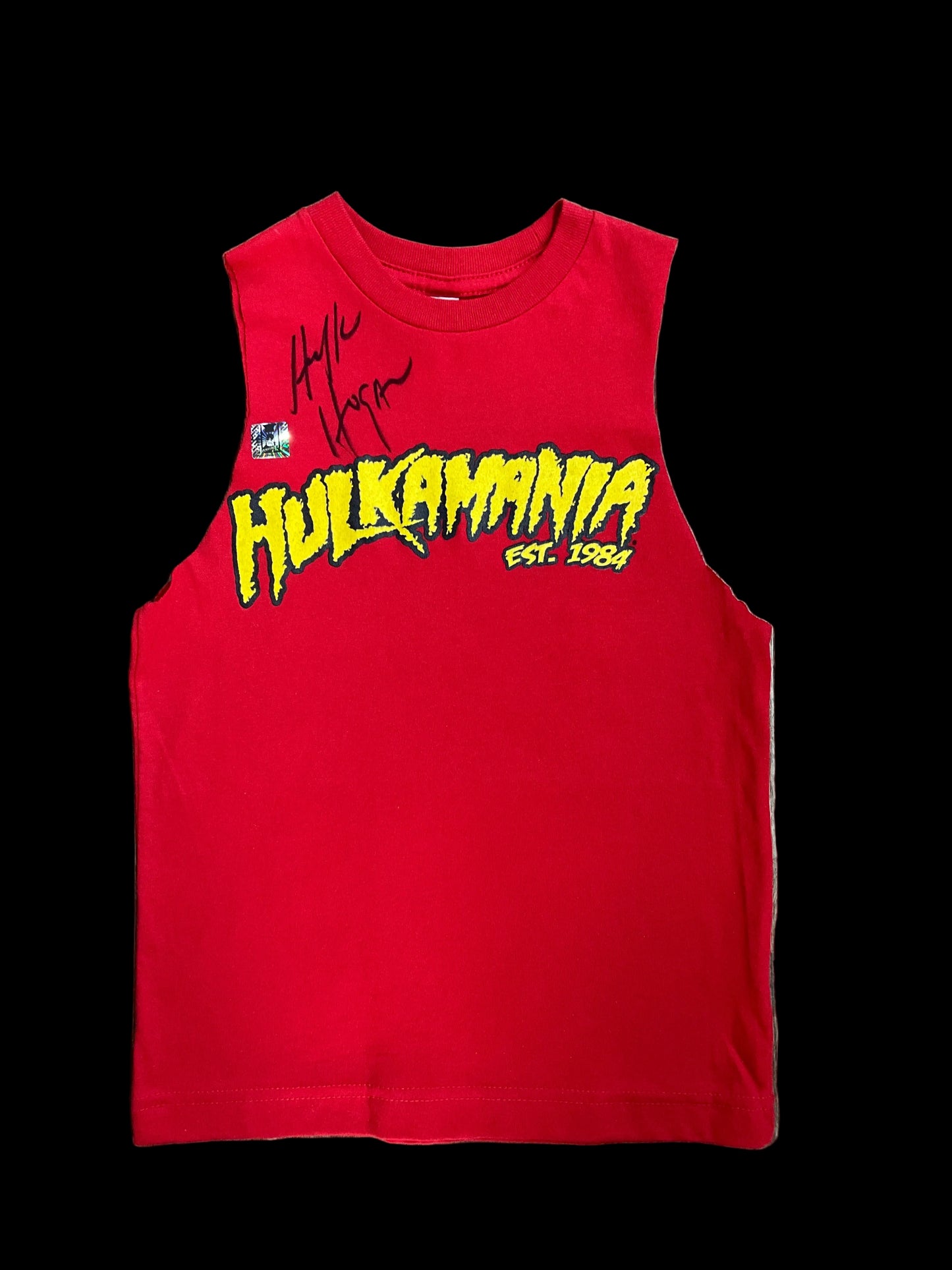 Hulk Hogan Signed Youth Red Hulkamania T-Shirt