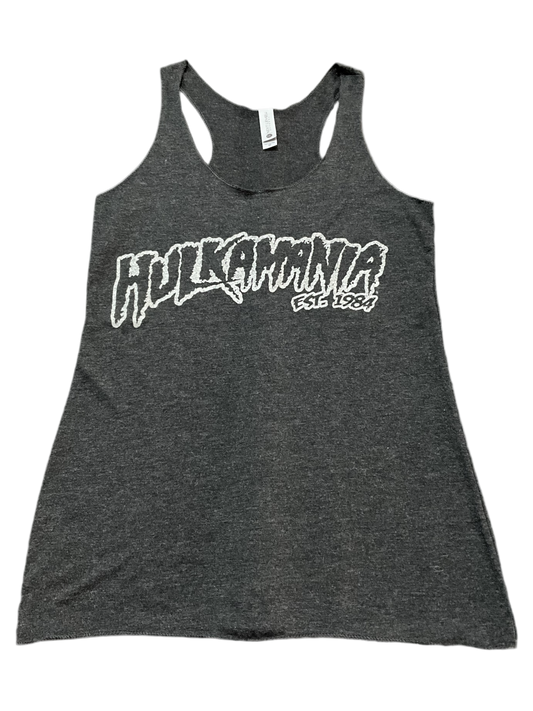 Womens Black Hulkamania Outline Tank Top