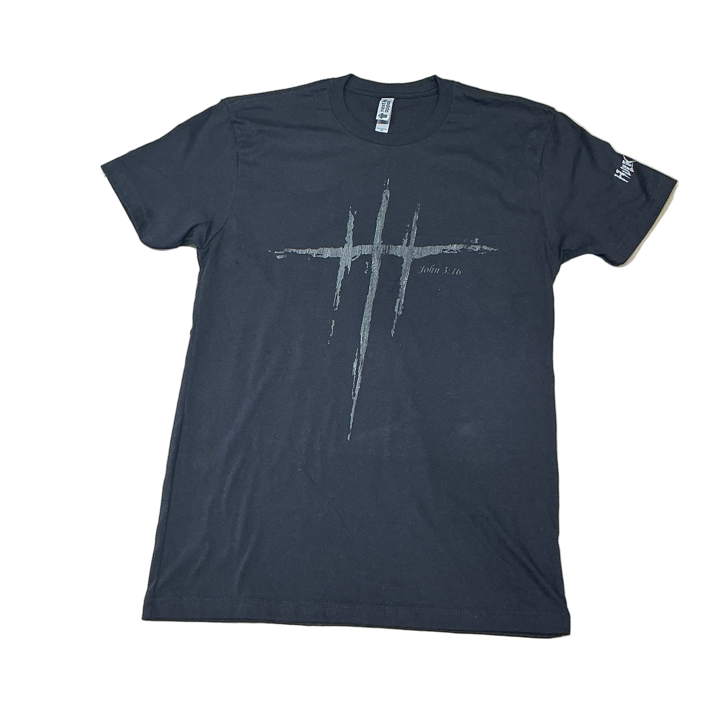 Black John 3:16 Reflective Adult T-Shirt