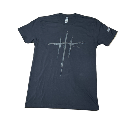 Black John 3:16 Reflective Adult T-Shirt