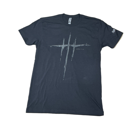Black John 3:16 Reflective Adult T-Shirt
