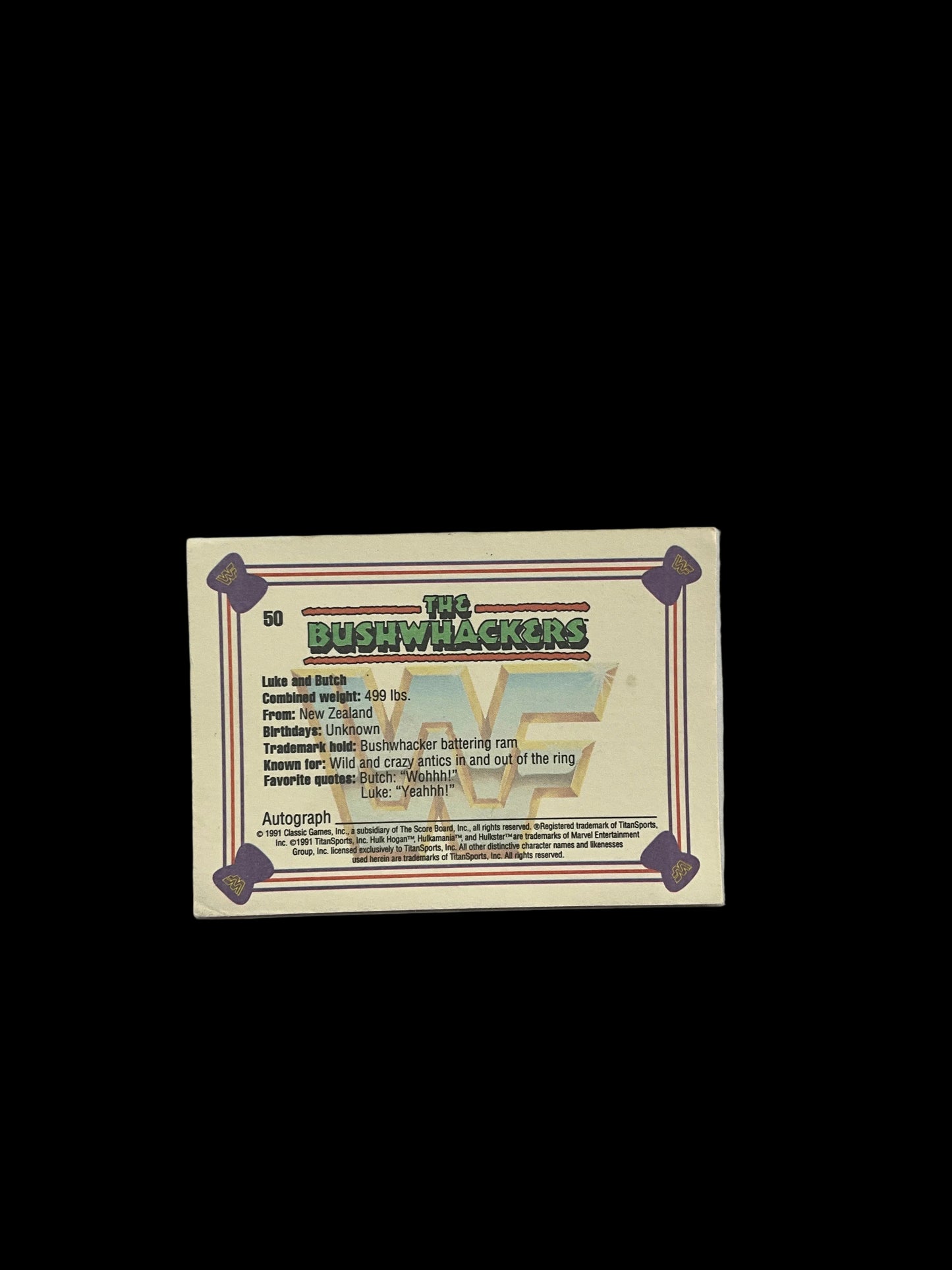 Bushwhacker Luke Signed Trading Card #50