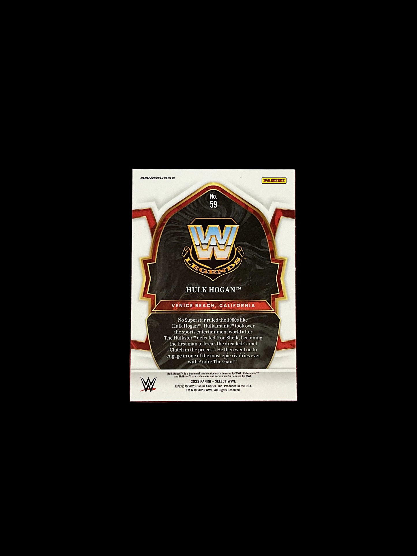 Hulk Hogan Select Panini No 59 Trading Card Unsigned