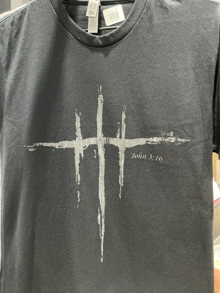Black John 3:16 Reflective Adult T-Shirt1