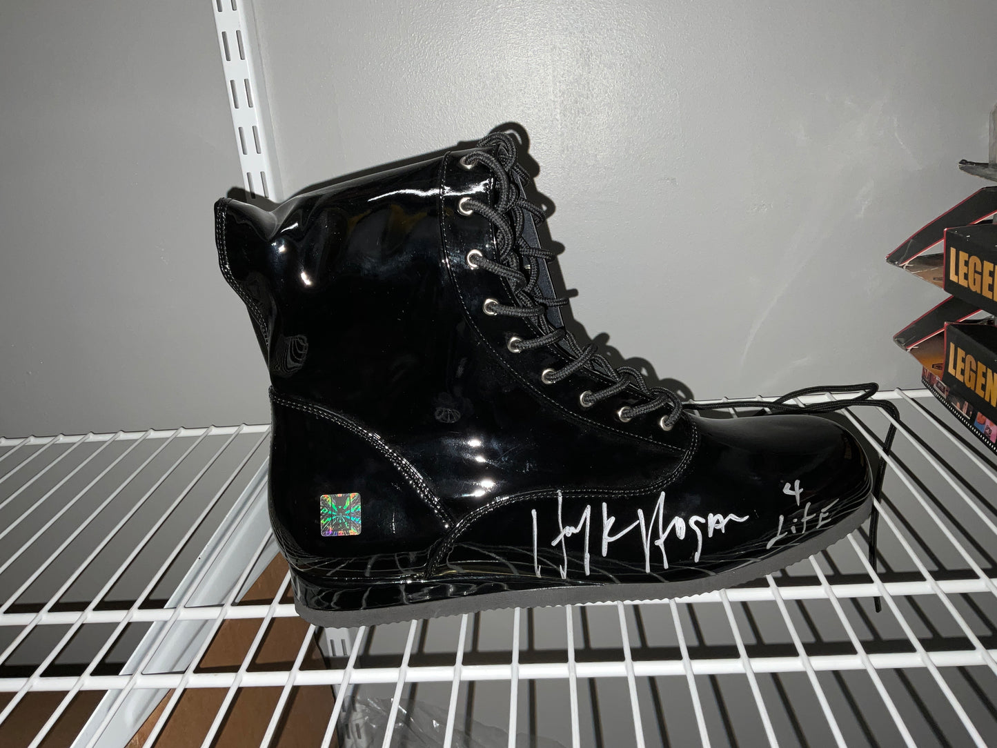 Signed wrestling boot