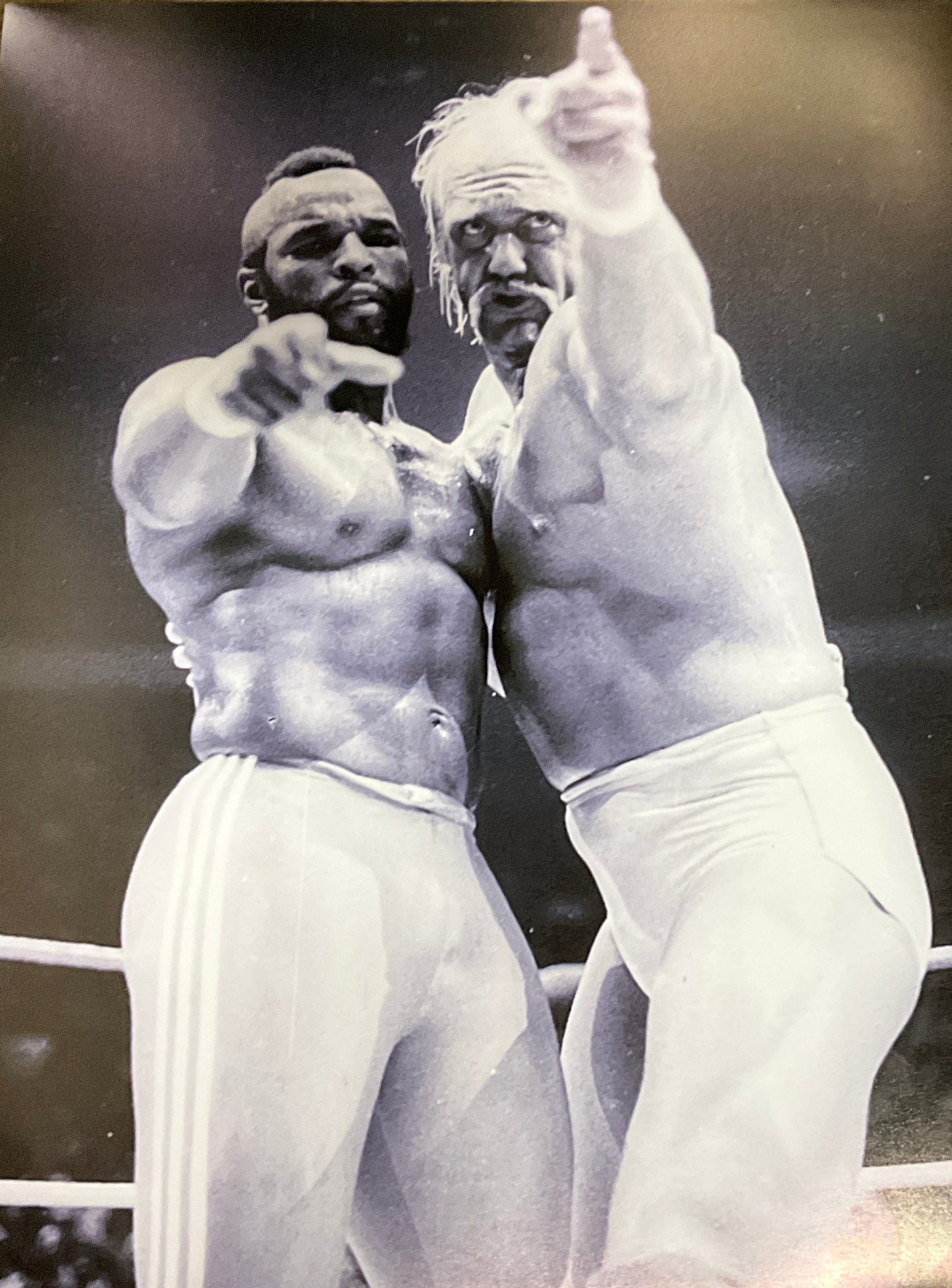 Black & White Hulk Hogan And Mr. T Point 16x20 Unsigned Poster