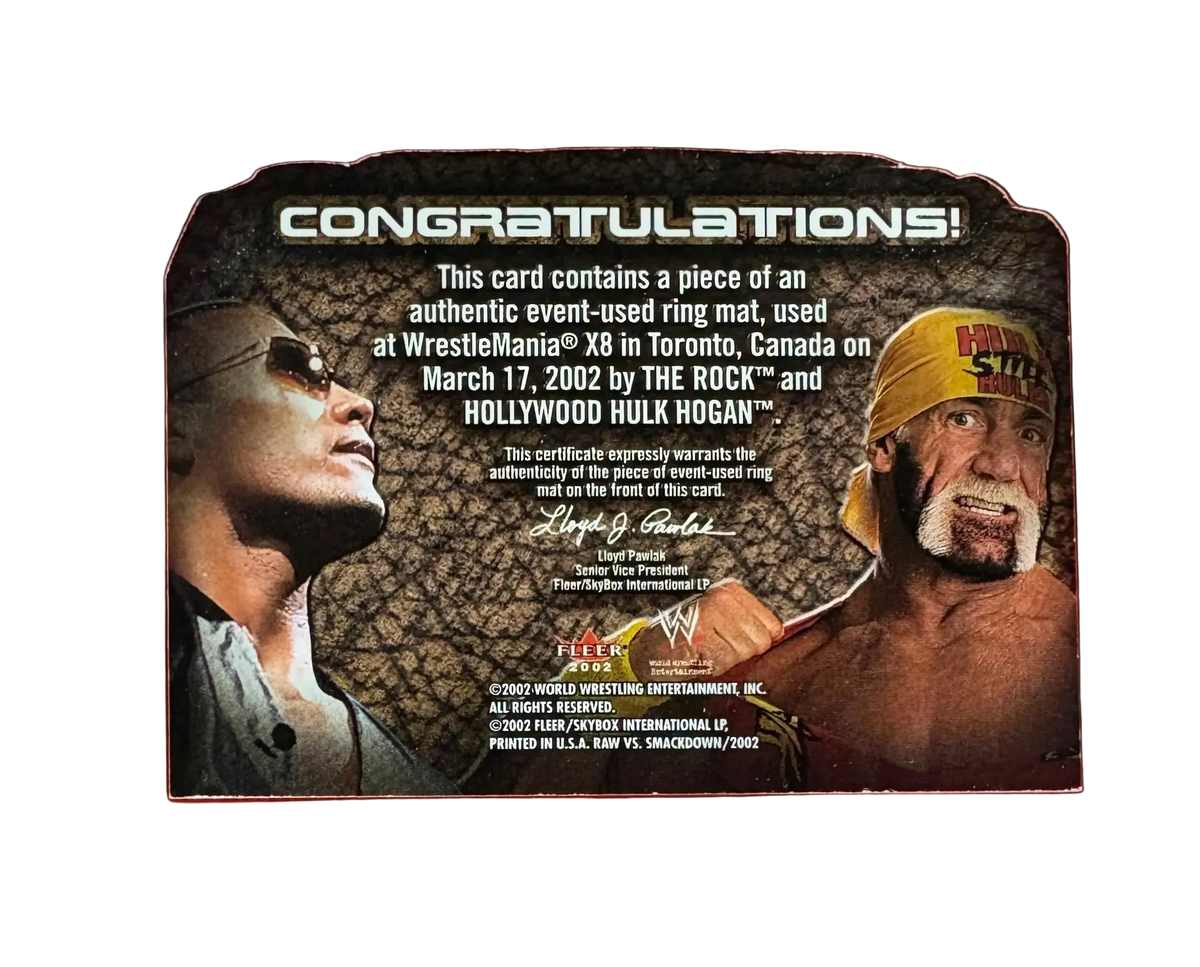 Fleer Wrestlemania 18 Mat Relic Trading Card Signed