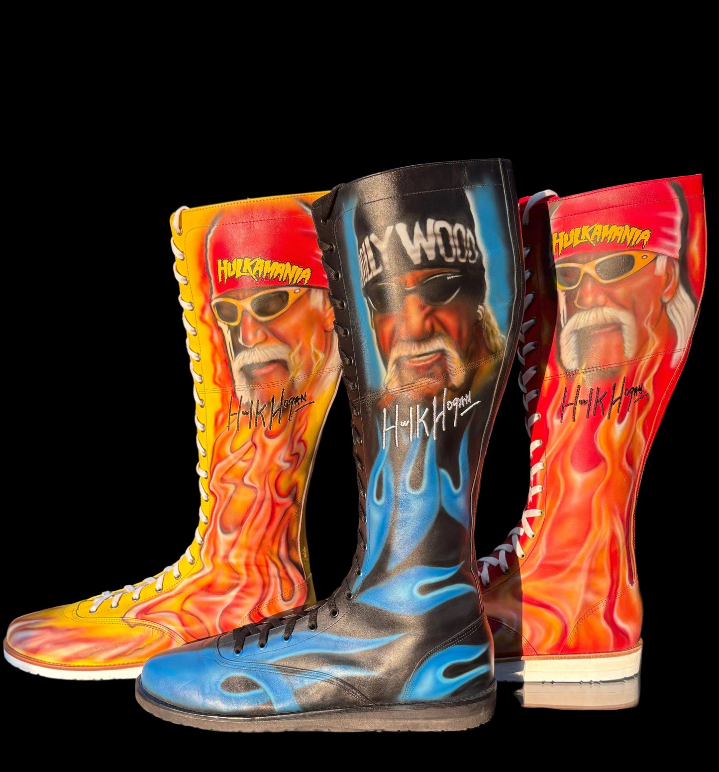 Custom Airbrushed Embroidered Wrestling Boot