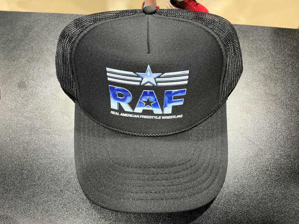 Black Real American Freestyle Wrestling Trucker Hat