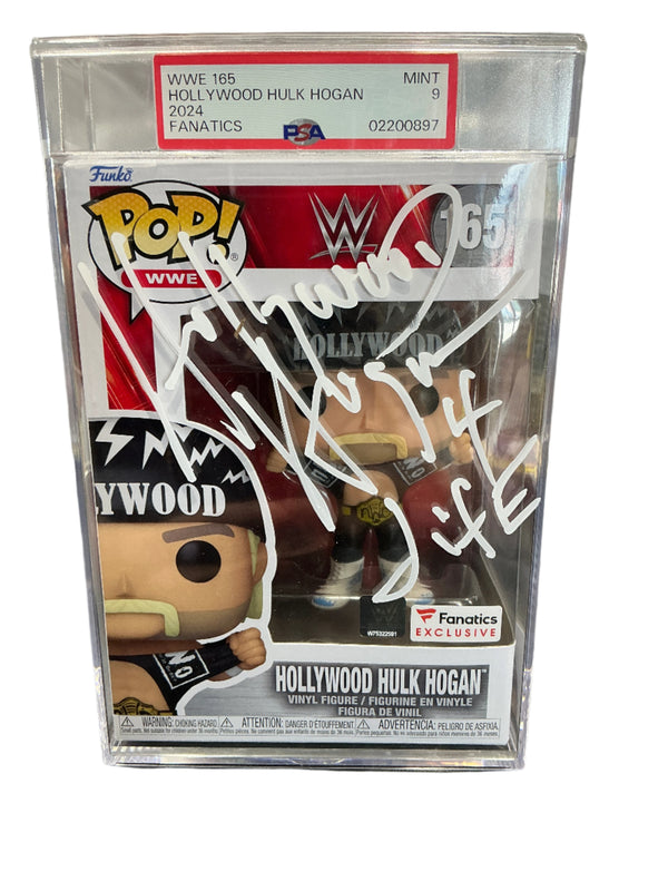 Graded 9 - Hollywood Hulk Hogan Signed Funko Pop! #165