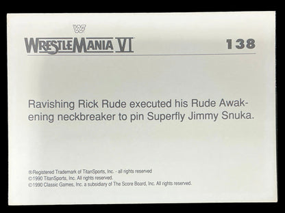 Classic WWF WrestleMania VI #138 Trading Card