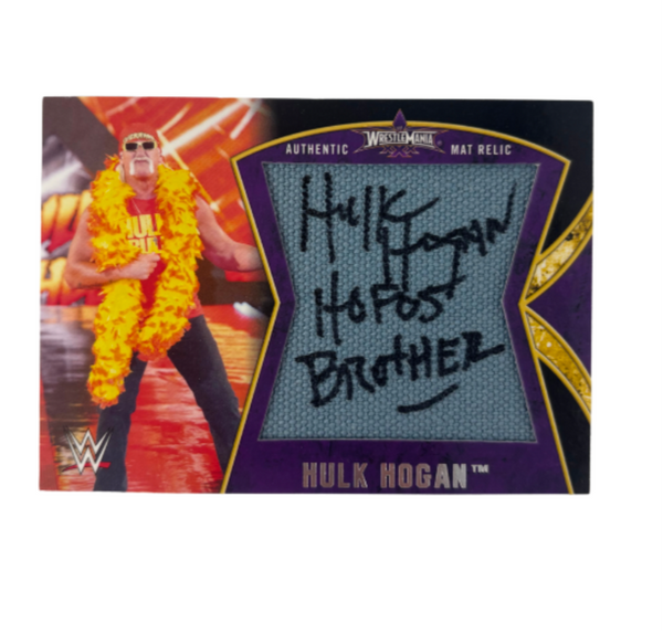 Hulk Hogan Wrestlemania Mat Relic Trading Card Signed