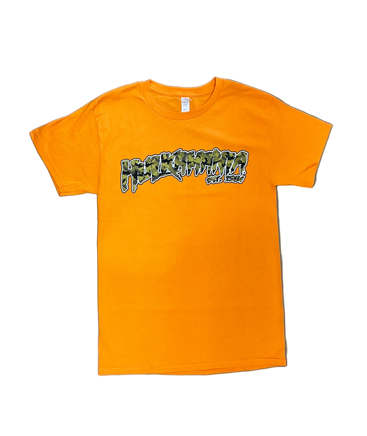 Orange Hulkamania Camo Adult T-Shirt