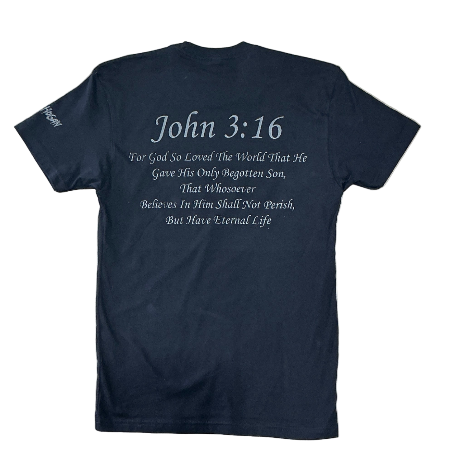 Black John 3:16 Reflective Adult T-Shirt