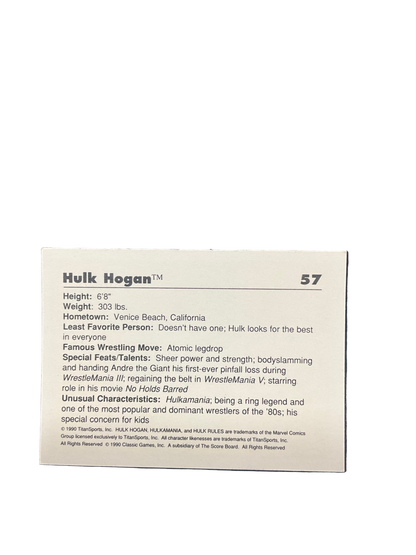 WF Classic Hulk Rules Trading Card #57