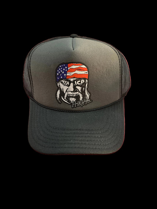 Black/ Gray Merica Trucker Hat