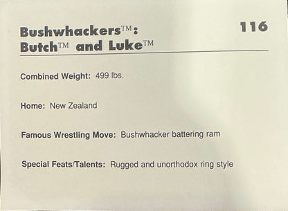 Signed Bushwhackers Classic WWF Trading Card #116
