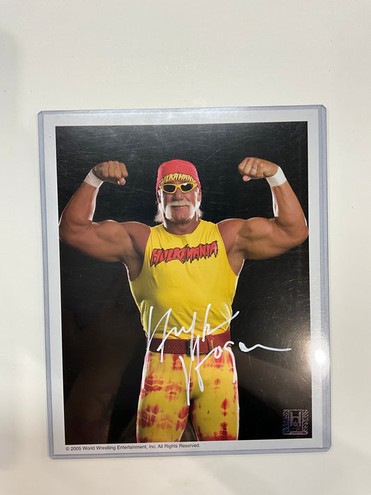 2005 WWE Original Double Bicep Hulk Hogan Autographed 8x10 Photo
