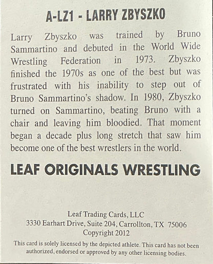 Leaf Originals Larry Zbyszko Signed Trading Card