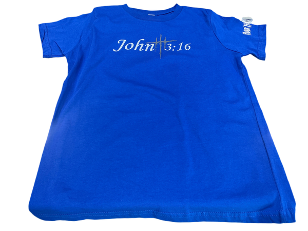 Blue John 3:16 Youth T-Shirt